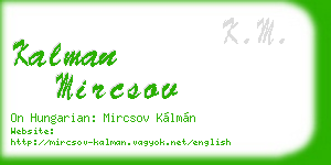 kalman mircsov business card
