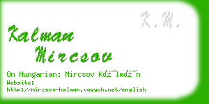 kalman mircsov business card